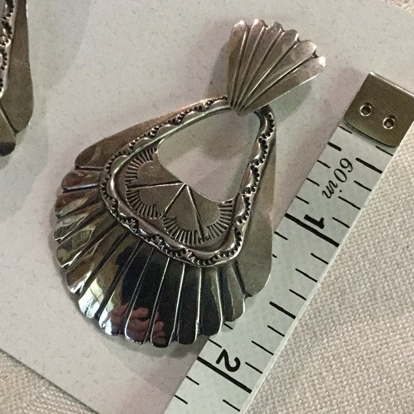 Door Knocker Style with “Feathers” Large Earrings - Picture 4 of 5